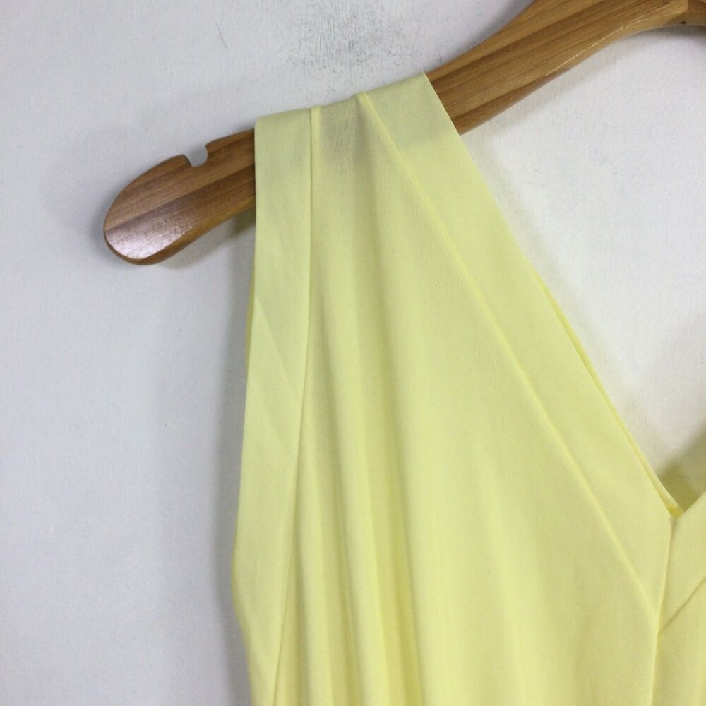 Lucy Larcom Womens Nightgown Maxi Dress V-Neck Sleeveless Pleated Yellow Size 36 - Picture 15 of 16